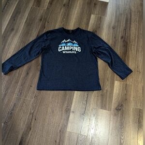 Kyodan Outdoors. Navy Blue Camping Wildlife Long Sleeve Shirt Size Large. Read.